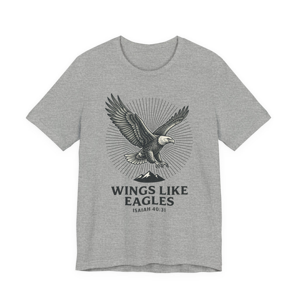 Wings Like Eagles T-Shirt | Christian Isaiah 40:31 Eagle Faith Tee
