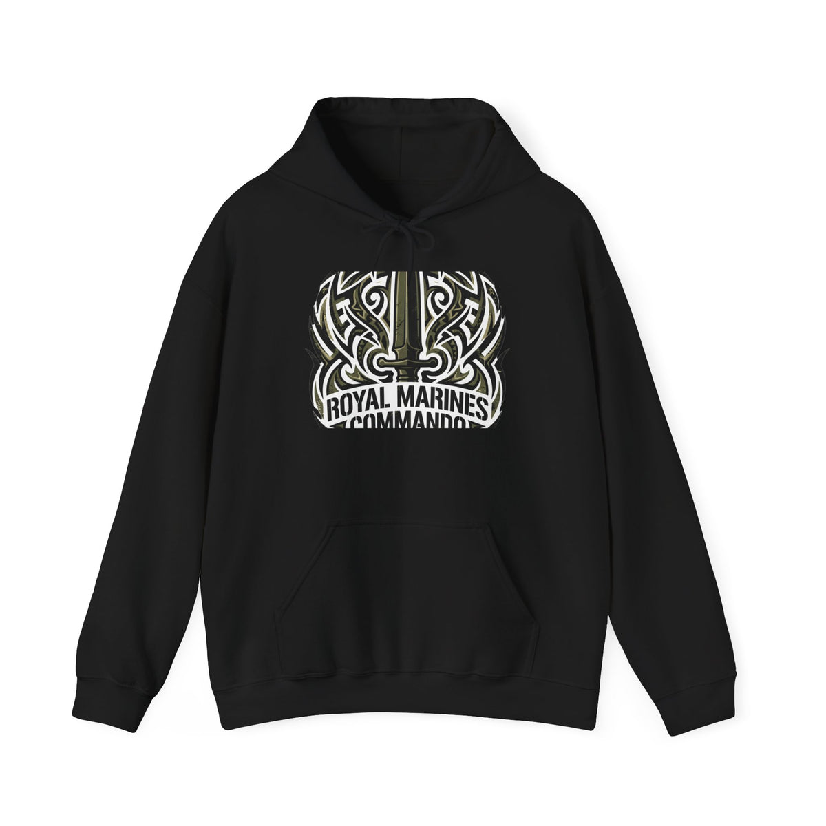 Royal Marines Commandos Tribal Hoodie — Military Graphic Hooded Sweatshirt