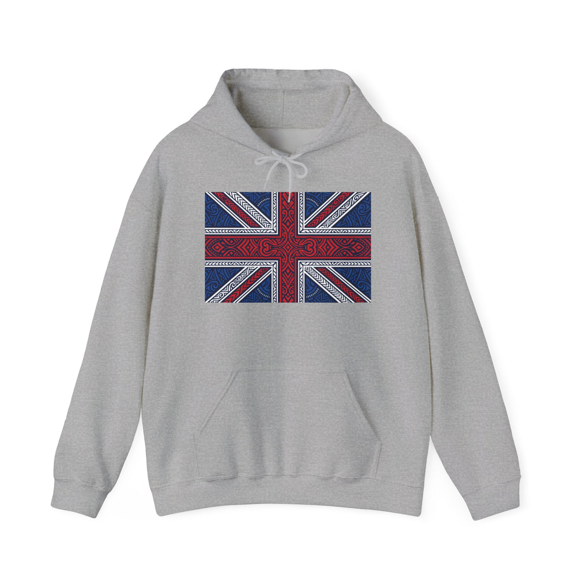 Union Jack Paisley Hoodie - British Flag Bandana Style Hooded Sweatshirt