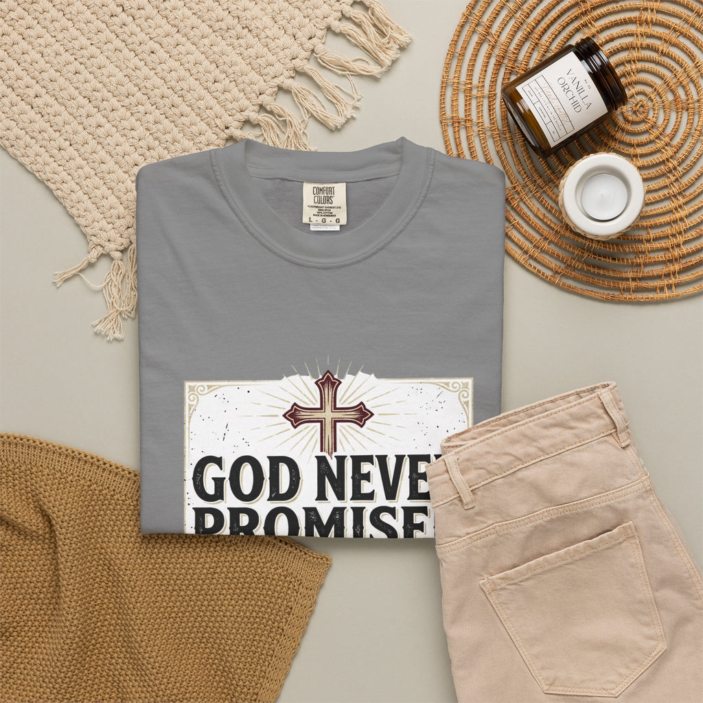 Christian Victory T-Shirt — "God Never Promised Victory Without a Fight" Inspirational Tee