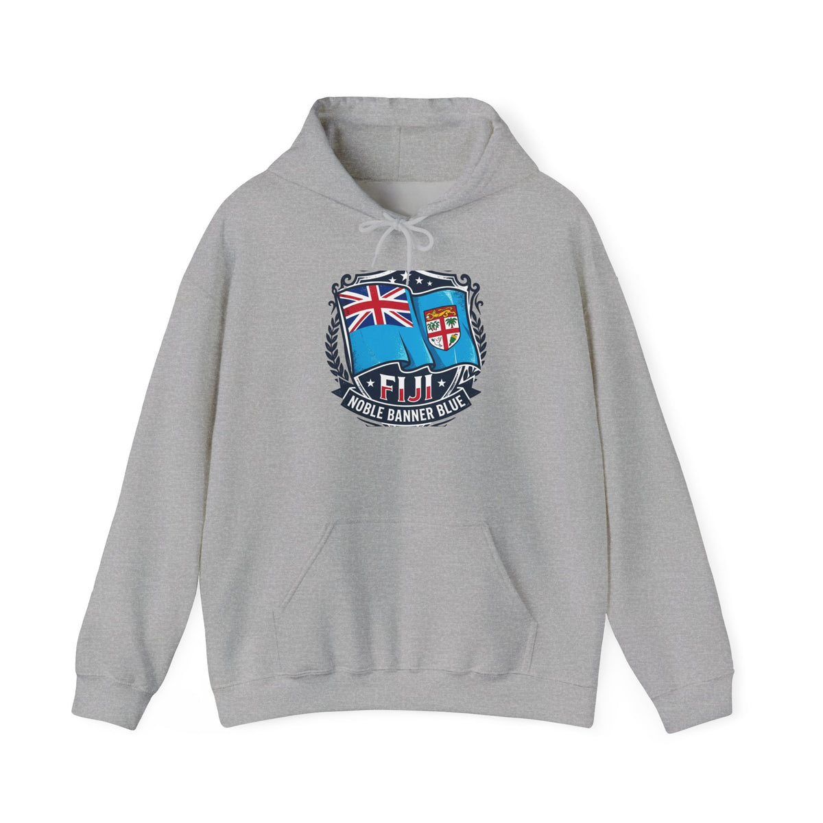 Fiji Noble Banner Blue Hoodie – Vintage Crest Pullover