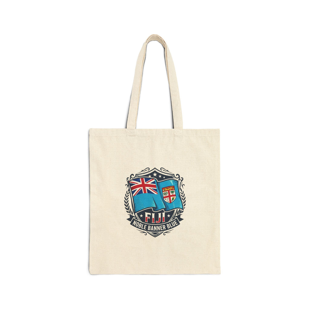 Fiji Crest Canvas Tote Bag – Vintage Flag Shield Eco Shopper