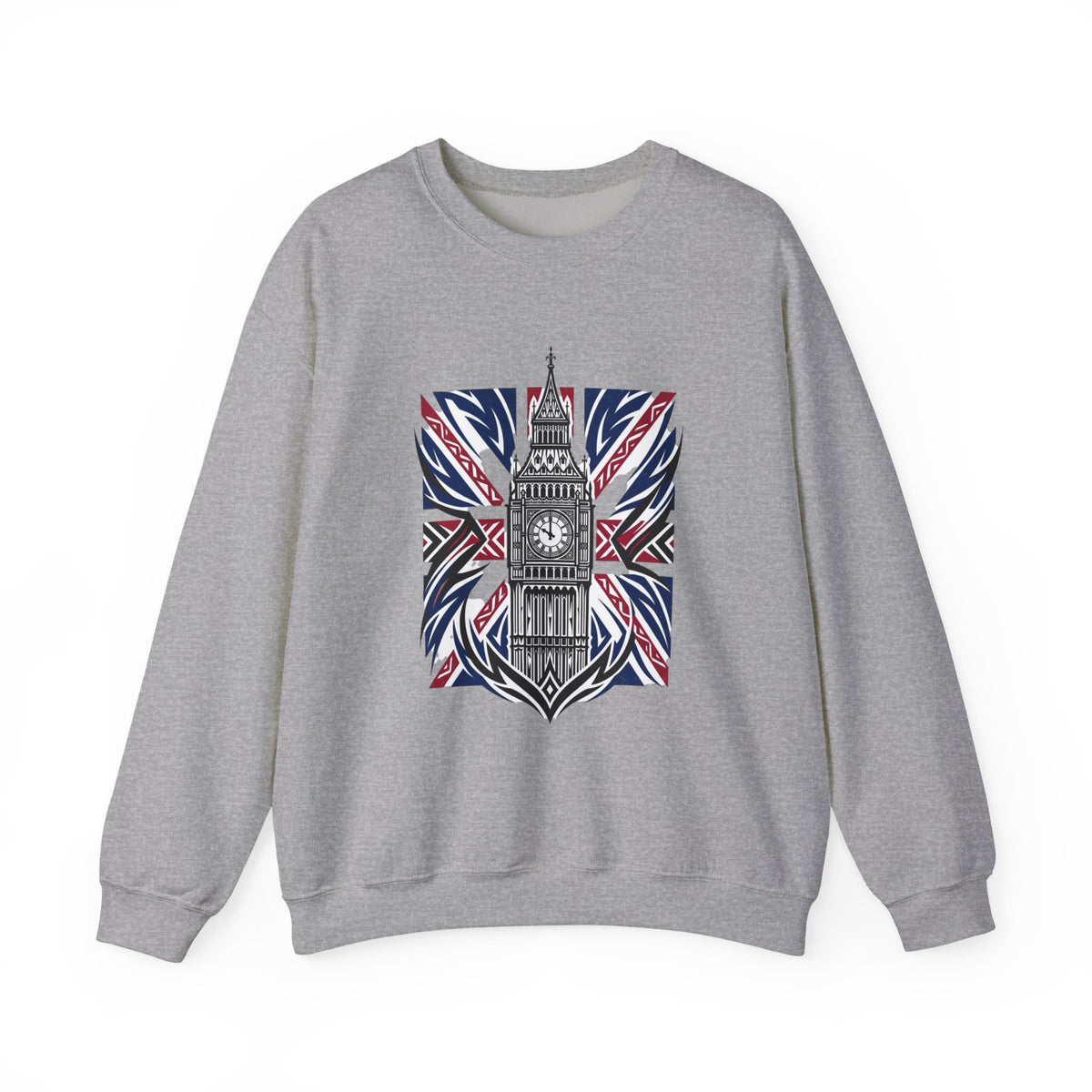 Big Ben Union Jack Sweatshirt - London Skyline British Flag Crewneck