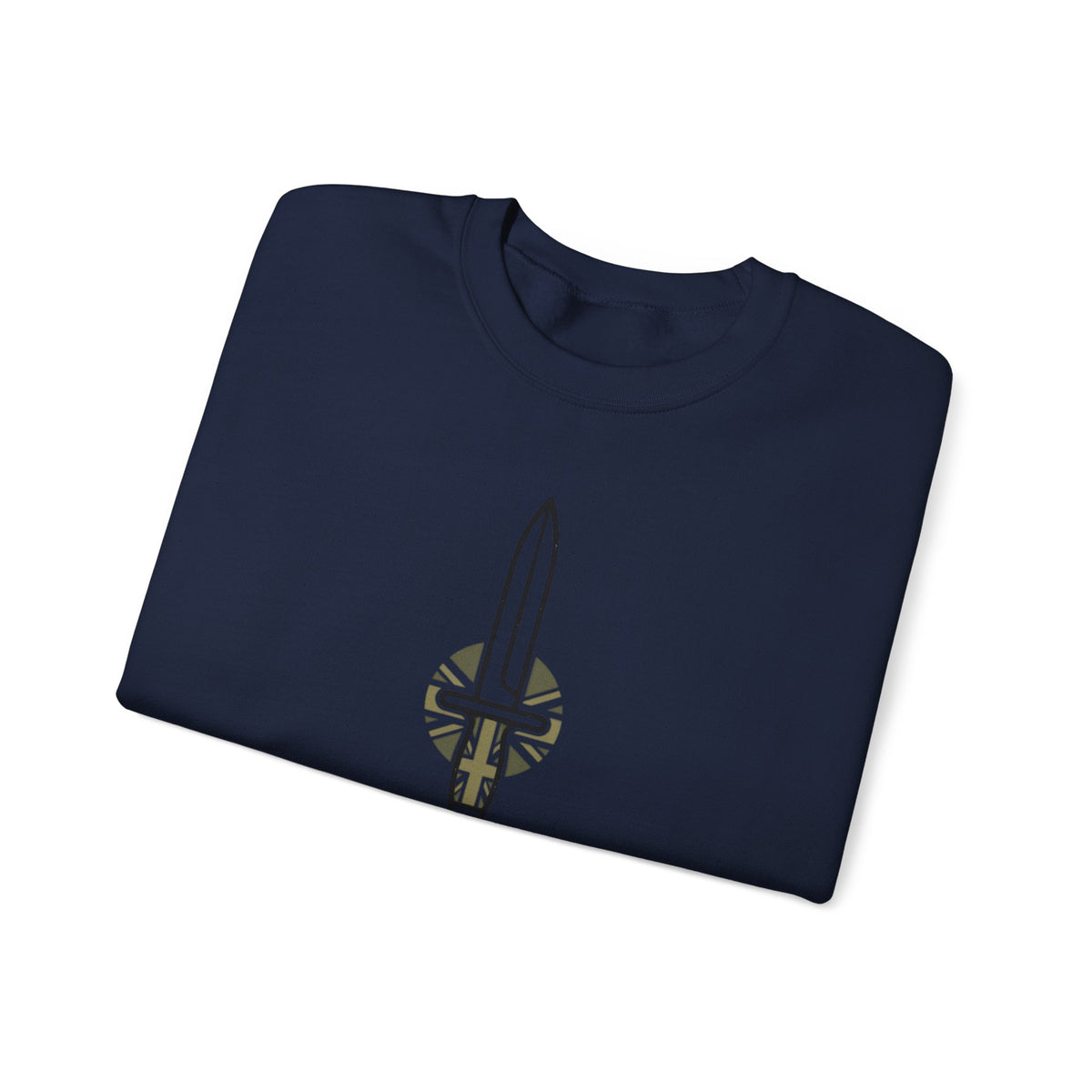 British Infantry Regiment Crewneck Sweatshirt — Sword Emblem Military Pullover