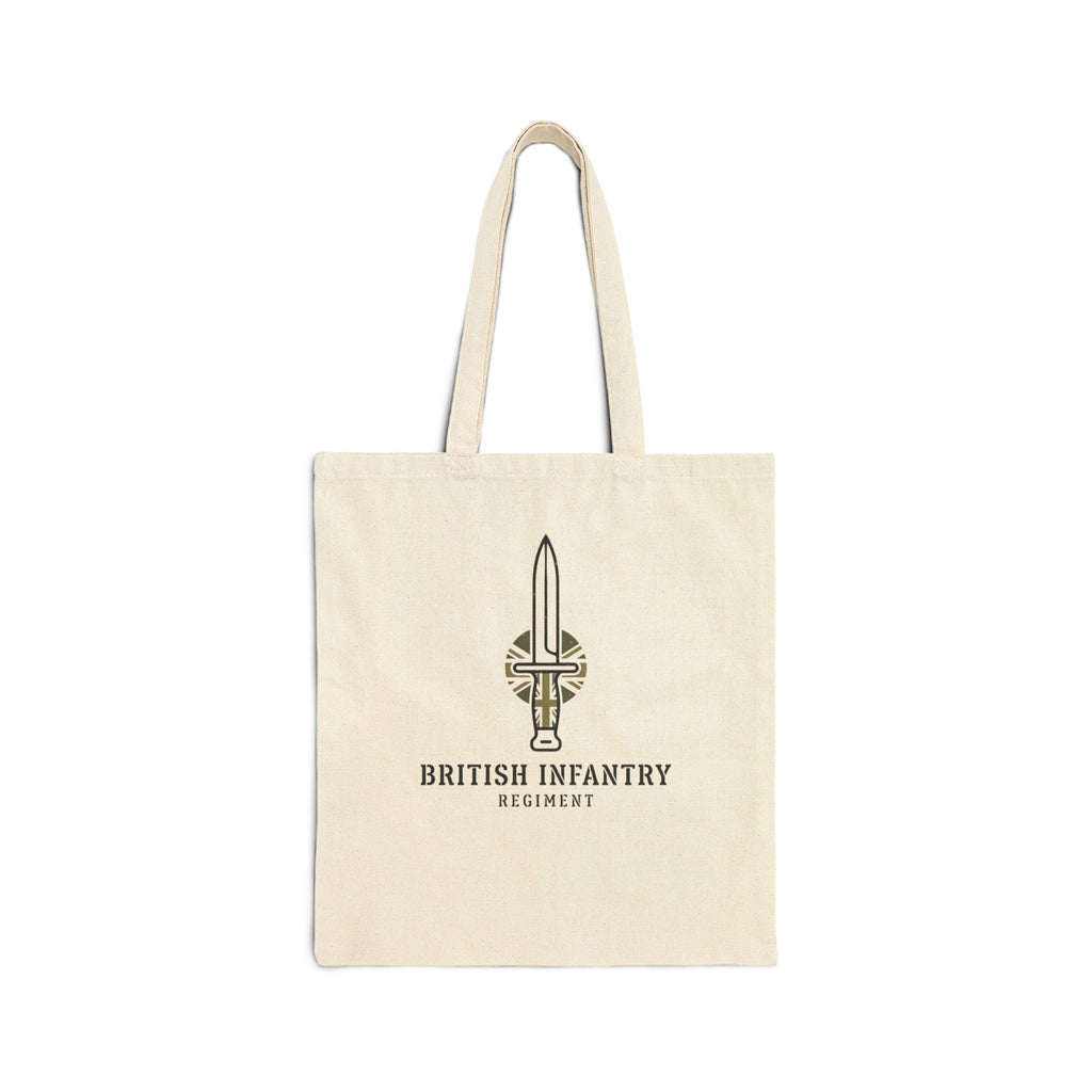 British Infantry Regiment Cotton Tote Bag - Military Emblem Canvas Shopper
