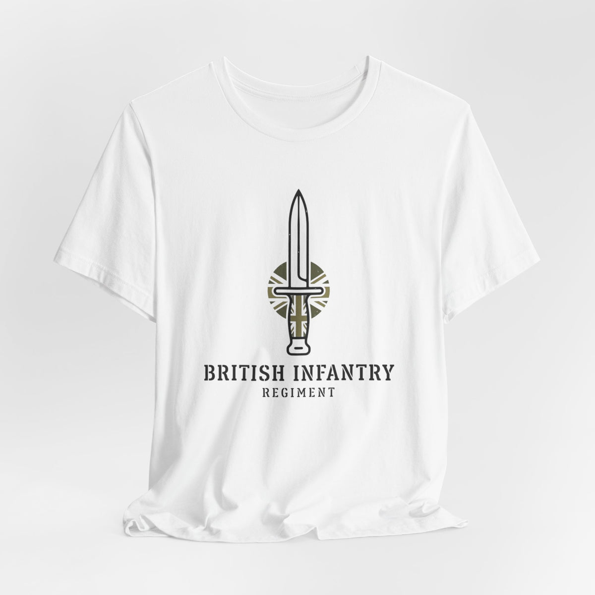 British Infantry Regiment Tee — Military Emblem Short Sleeve Shirt