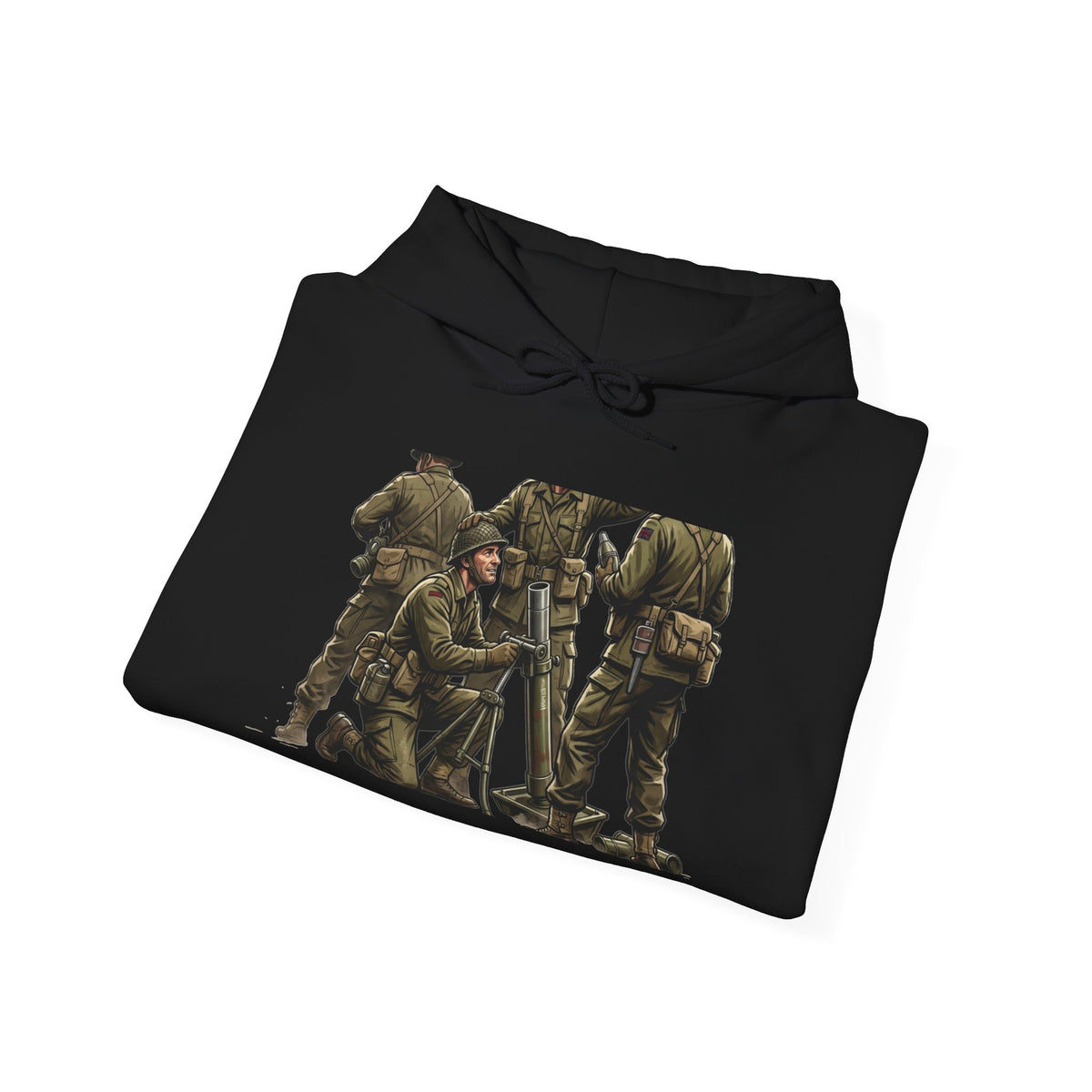 Soldier Squad Graphic Hoodie — Military Tribute Crew Hooded Sweatshirt