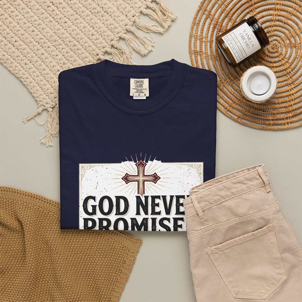 Christian Victory T-Shirt — "God Never Promised Victory Without a Fight" Inspirational Tee