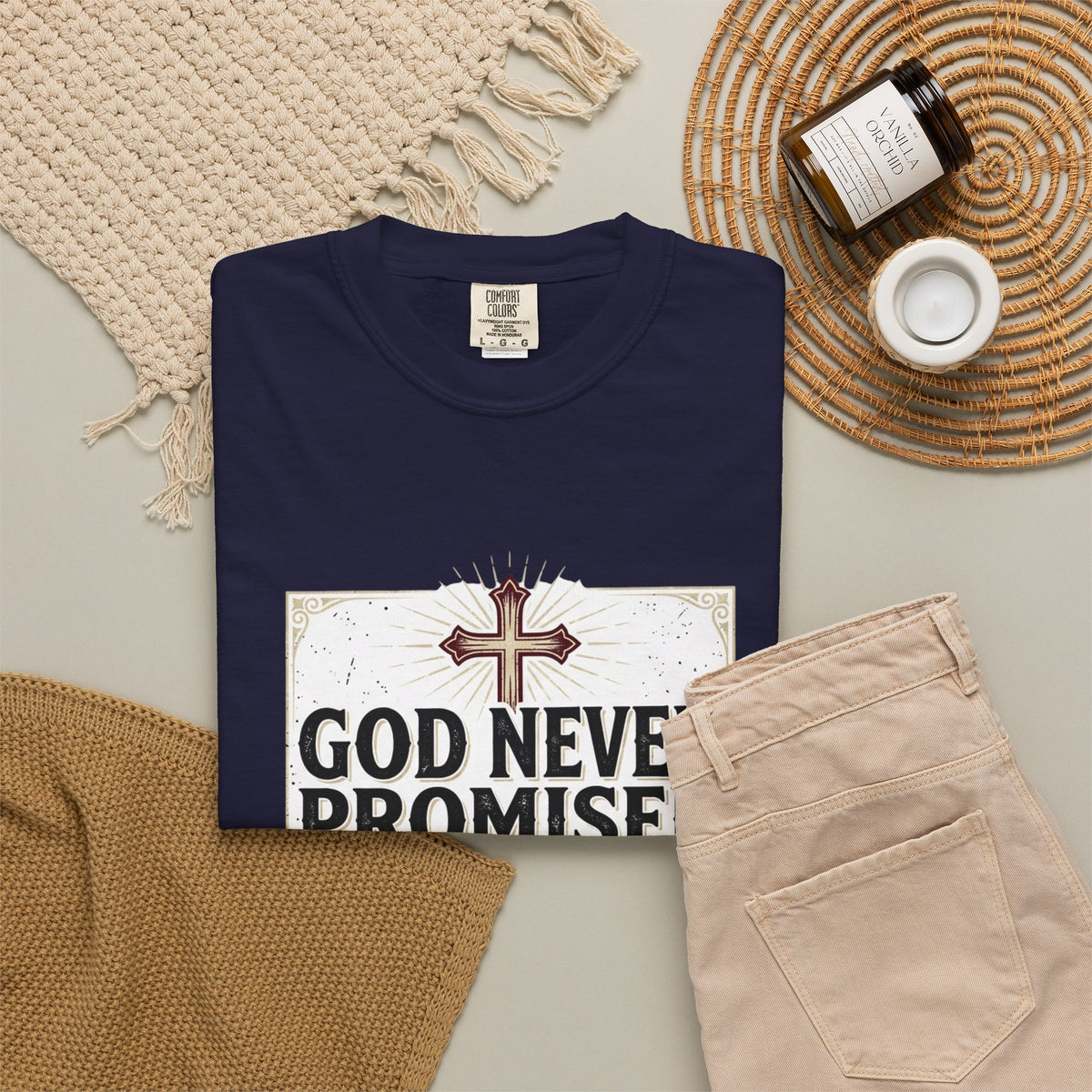 Christian Victory T-Shirt — "God Never Promised Victory Without a Fight" Inspirational Tee