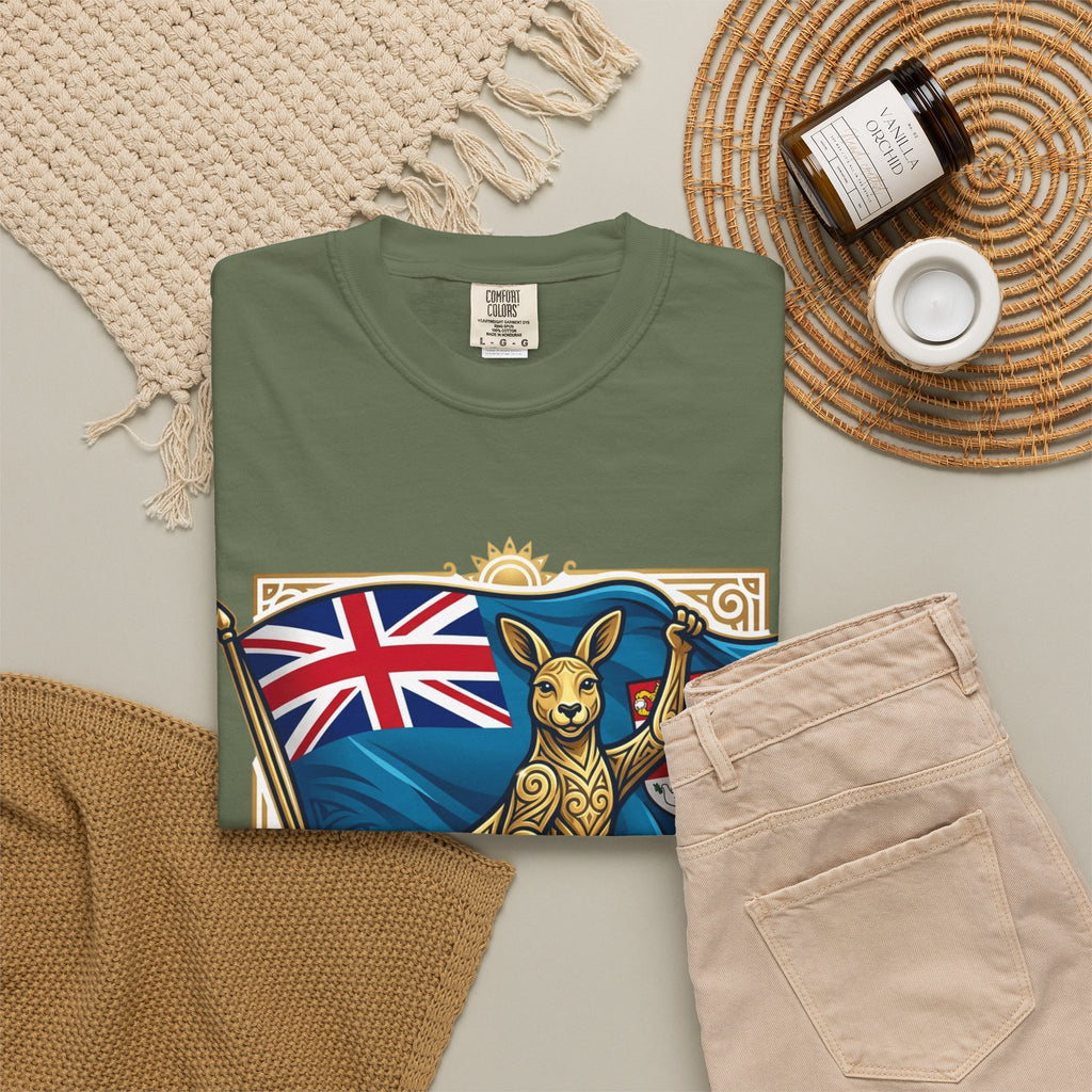Fiji Day T-Shirt – 'Happy Fiji Day From Down Under' Kangaroo & Fiji Flag Tee