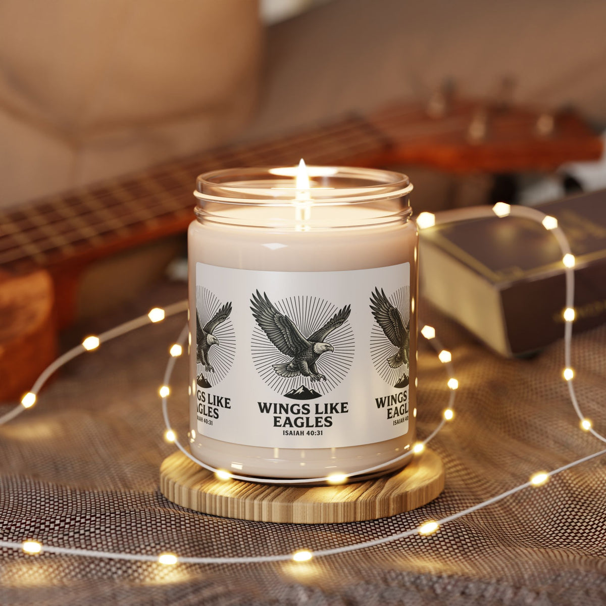 Wings Like Eagles Candle | Soy Jar Candle, Isaiah 40:31 Christian Mens