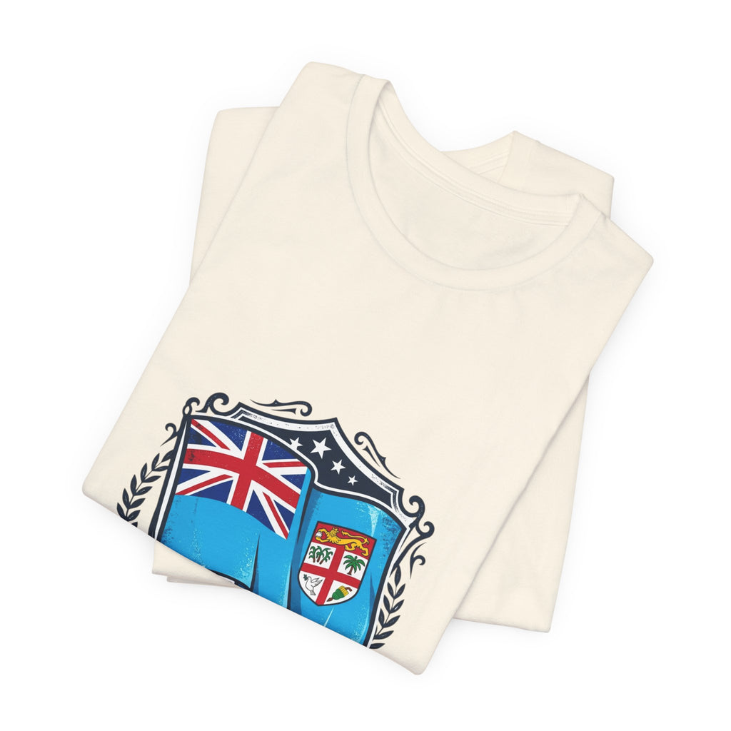 Fiji Noble Banner Blue T‑Shirt — Fiji Flag Crest Tee
