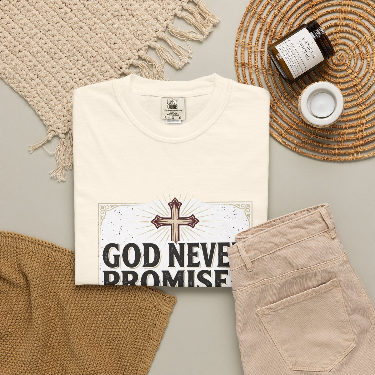 Christian Victory T-Shirt — "God Never Promised Victory Without a Fight" Inspirational Tee