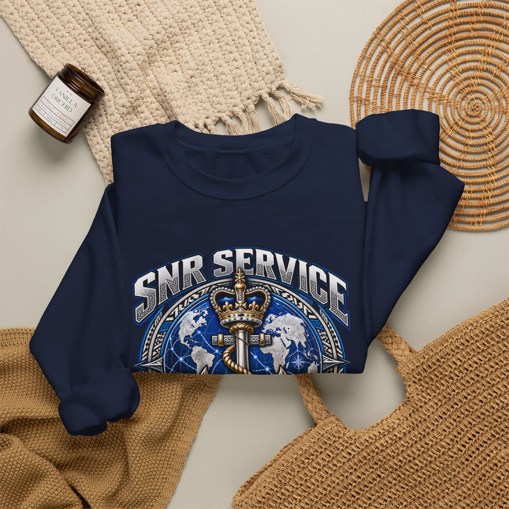 Crewneck Sweatshirt - SNR Service 'We Don't Follow Standards, We Set Them' Nautical Anchor Graphic