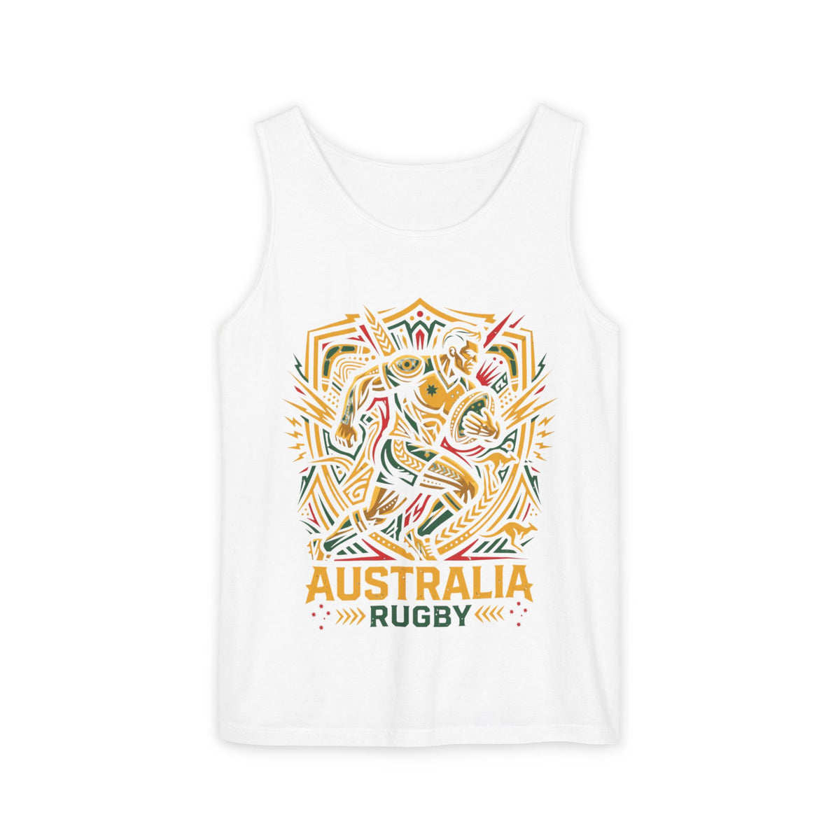 Australia Rugby Tank Top — Aboriginal Art Inspired Footy Singlet