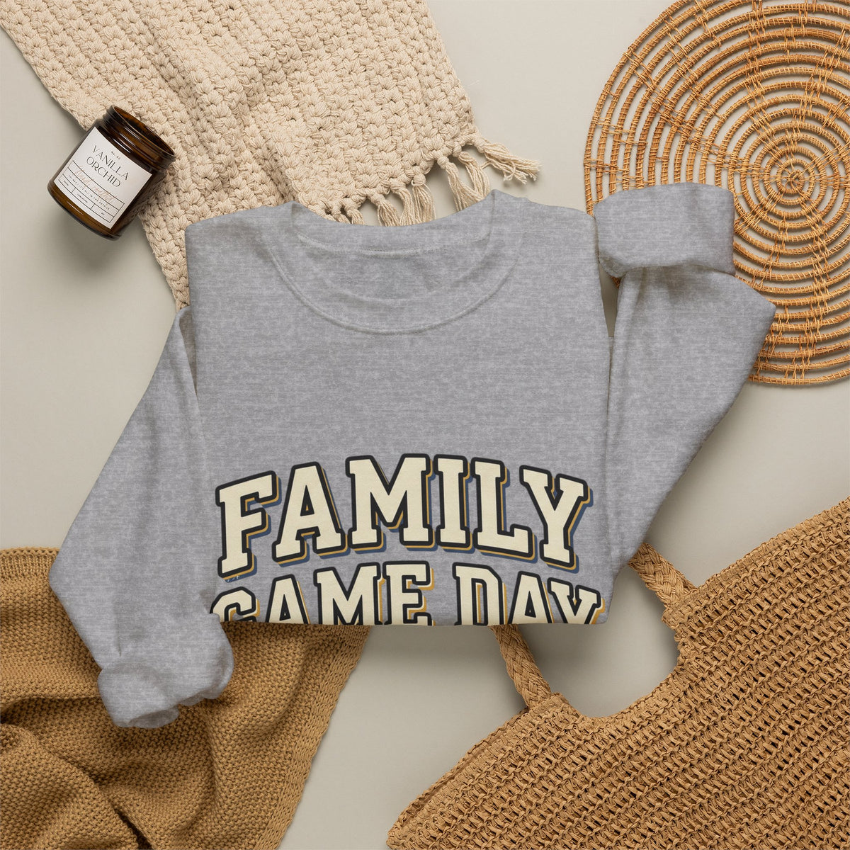 Family Game Day Sweatshirt — "Family Game Day Together We Cheer" Cozy Crewneck
