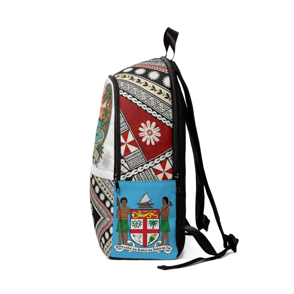 Island Paradise Backpack — Tropical Surf Sail Travel Bag with Union Jack Pocket