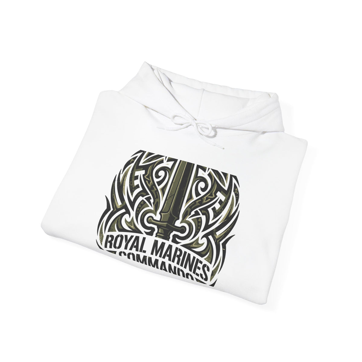 Royal Marines Commandos Tribal Hoodie — Military Graphic Hooded Sweatshirt