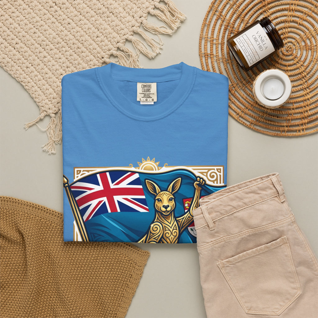 Fiji Day T-Shirt – 'Happy Fiji Day From Down Under' Kangaroo & Fiji Flag Tee