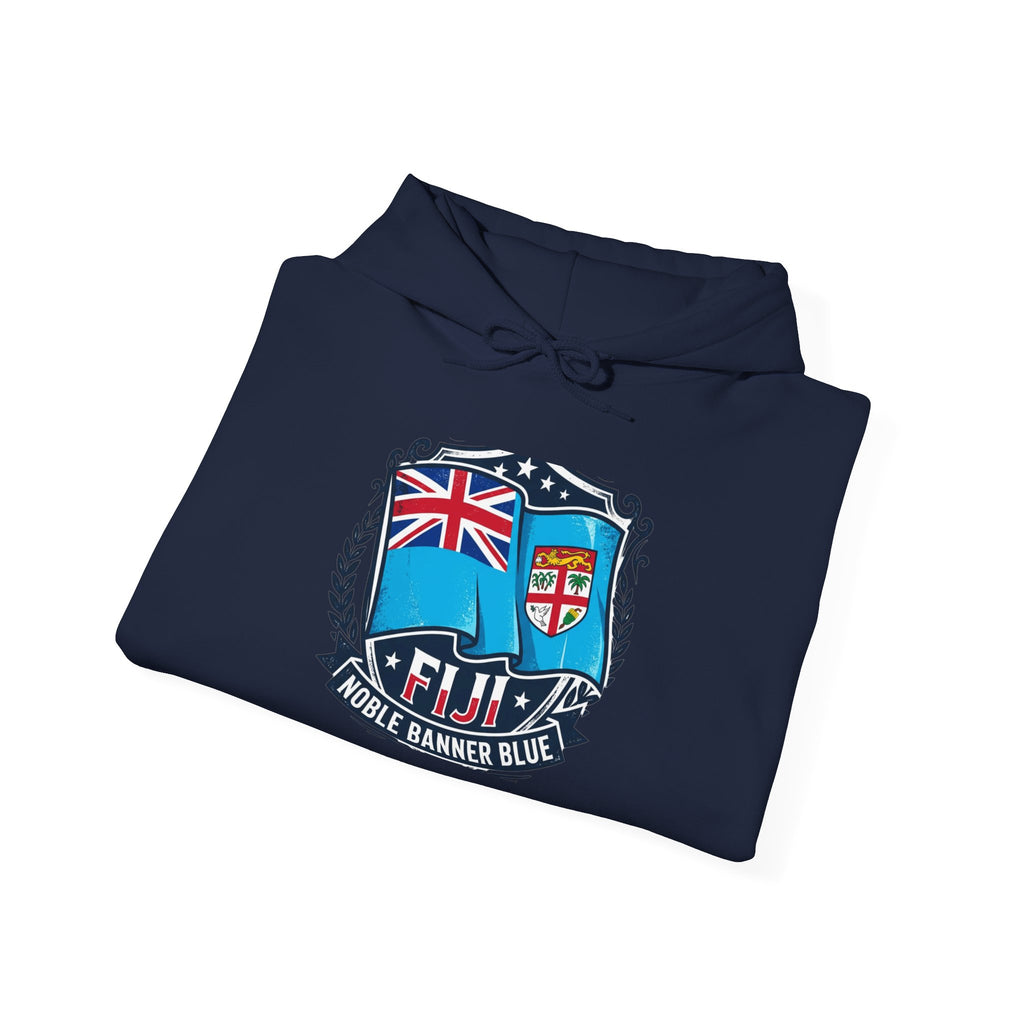 Fiji Noble Banner Blue Hoodie – Vintage Crest Pullover