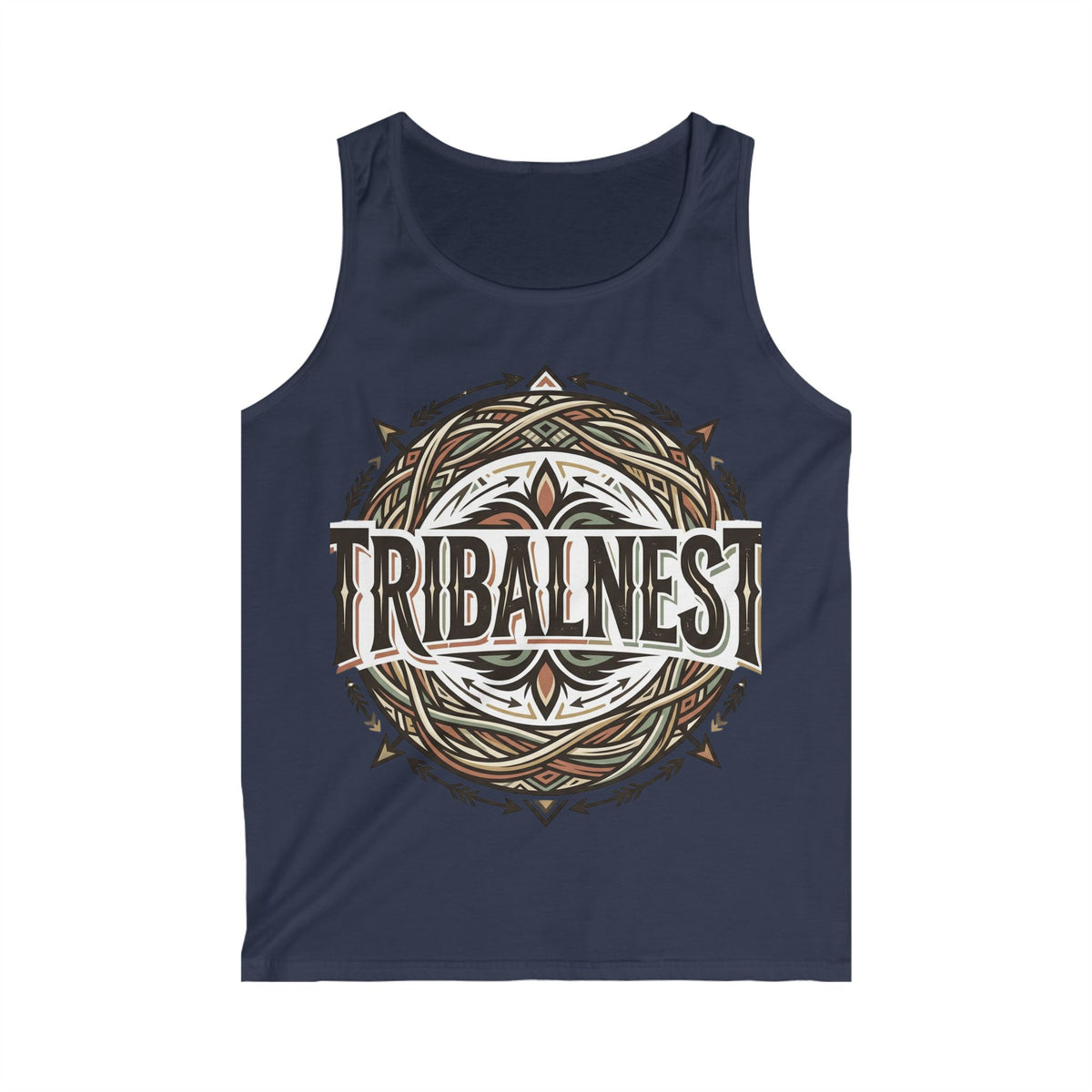 Fiji Noble Banner Blue Tank Top — Fiji Flag Crest Sleeveless Shirt