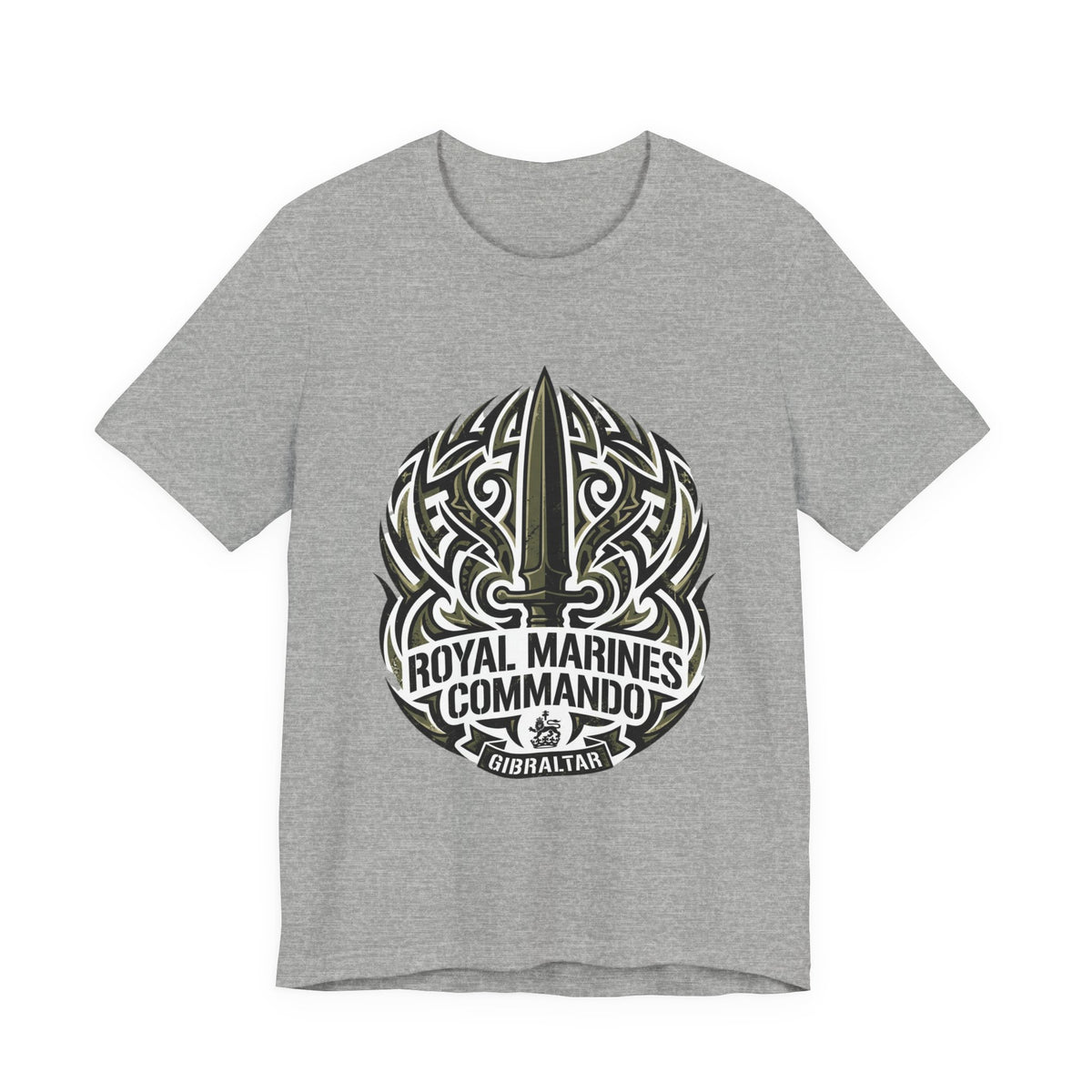 Royal Marines Commando T-Shirt — Gibraltar Tribal Dagger Design