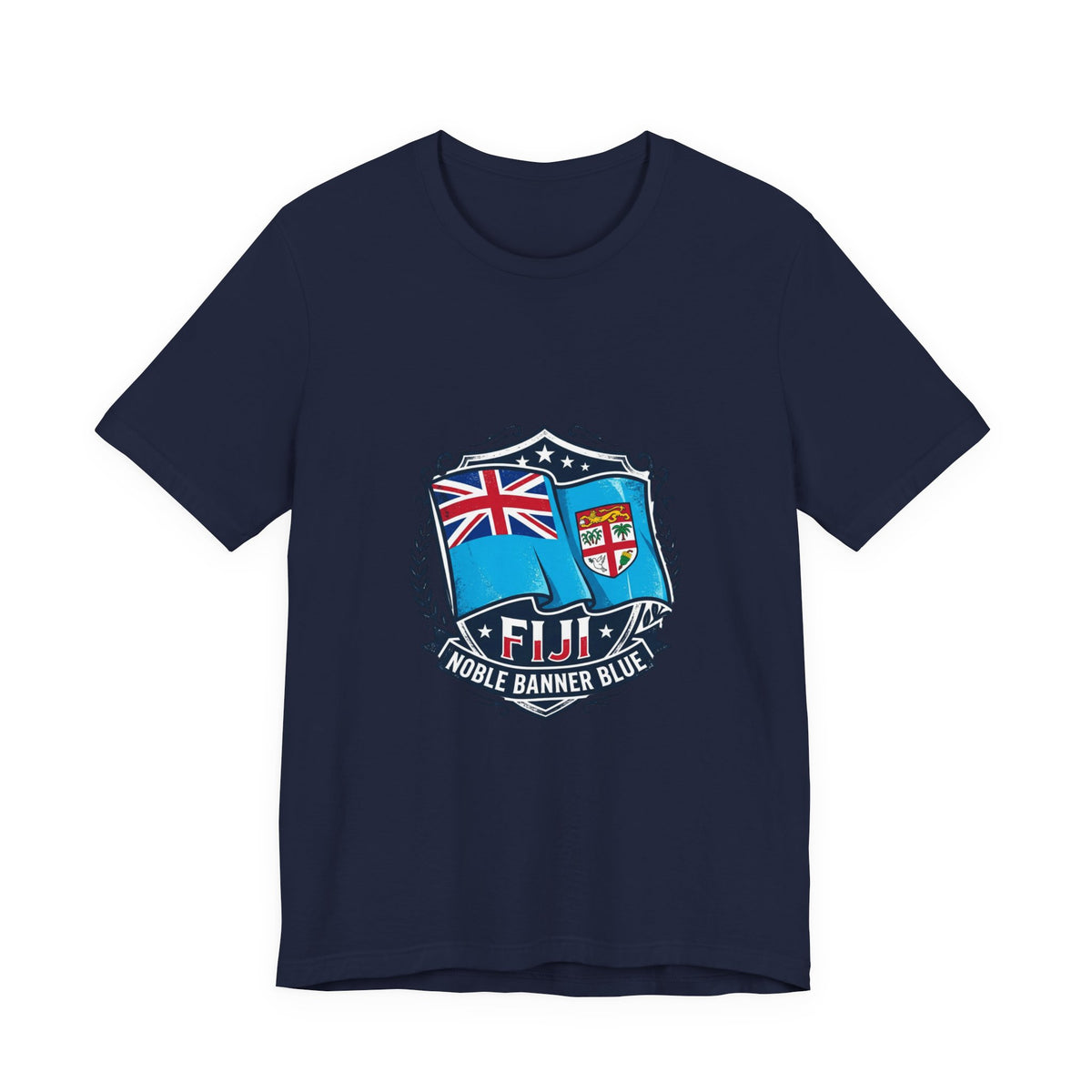 Fiji Noble Banner Blue T‑Shirt — Fiji Flag Crest Tee