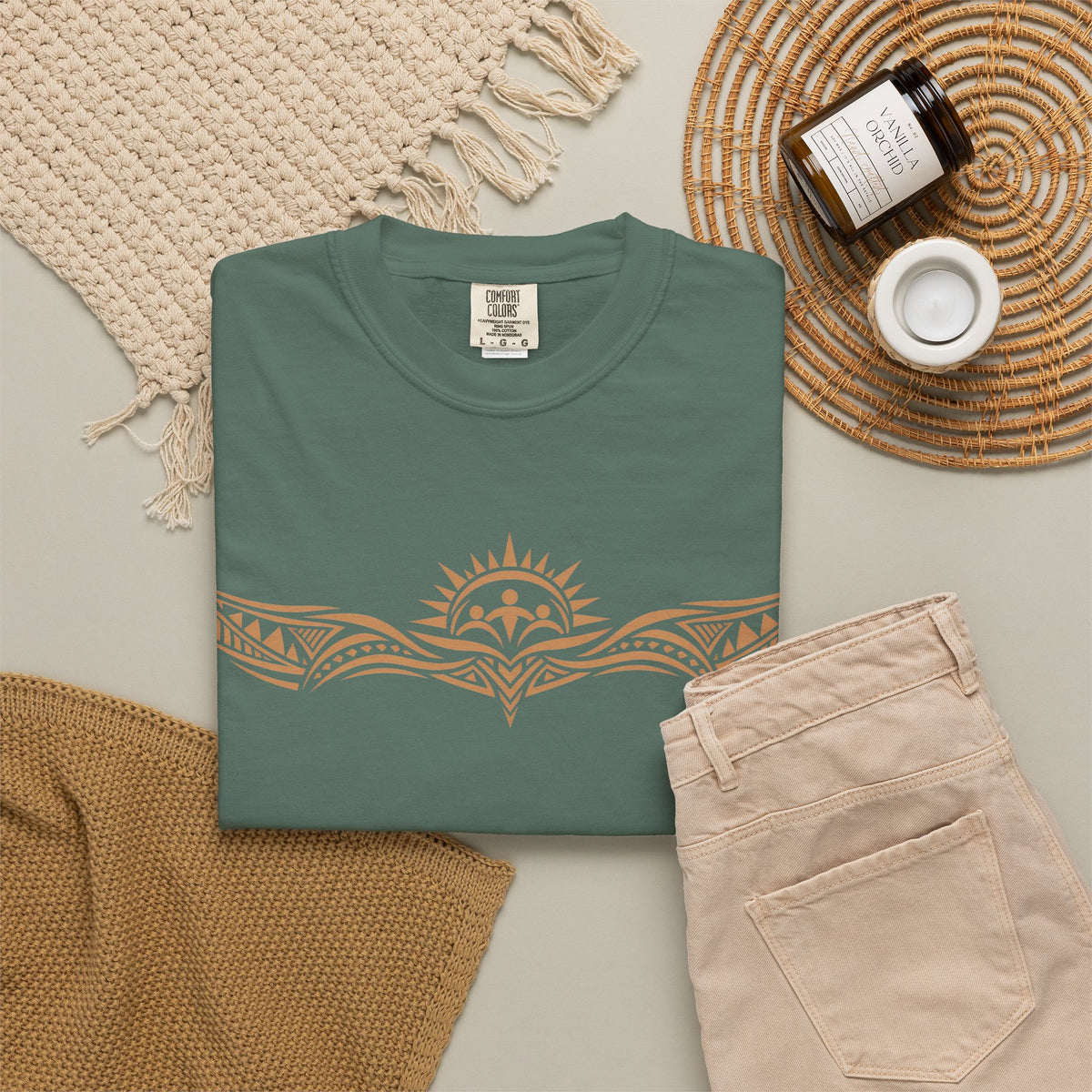 Tribal Sunset T‑Shirt — "Your Tribe" Inspirational Back Graphic