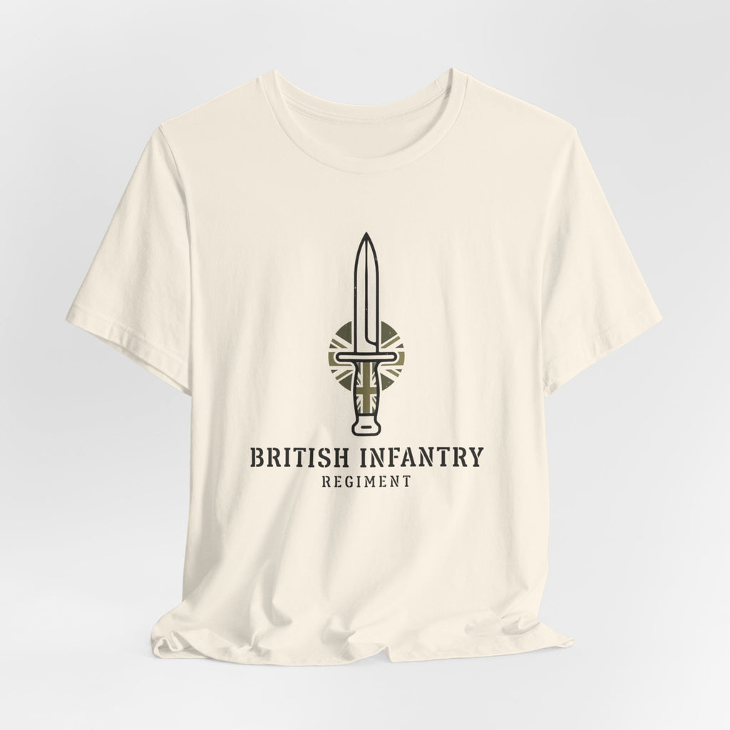 British Infantry Regiment Tee — Military Emblem Short Sleeve Shirt