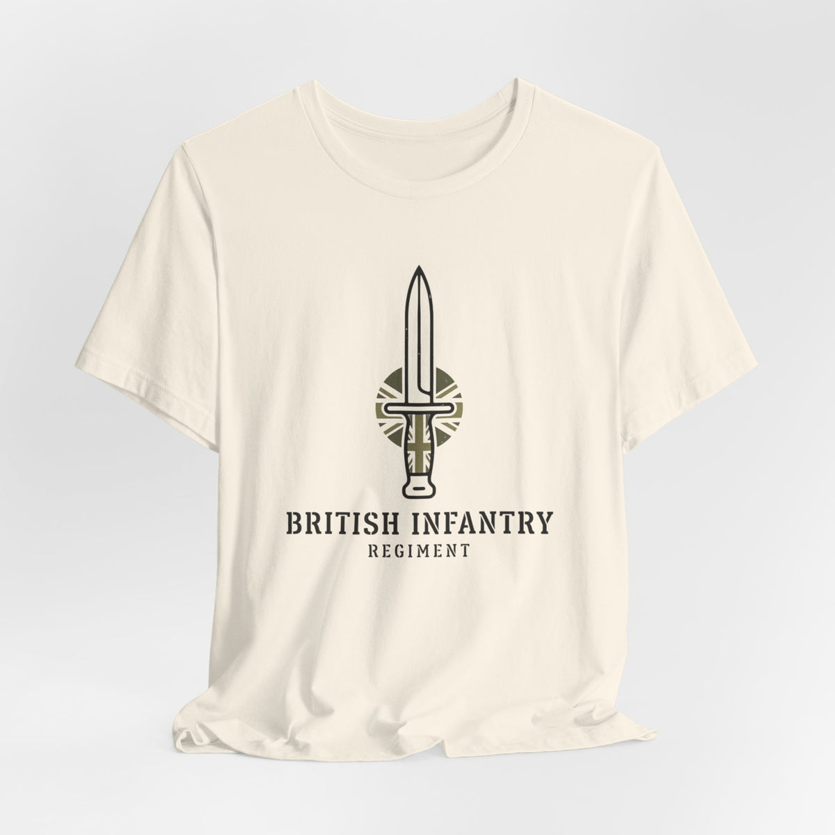 British Infantry Regiment Tee — Military Emblem Short Sleeve Shirt