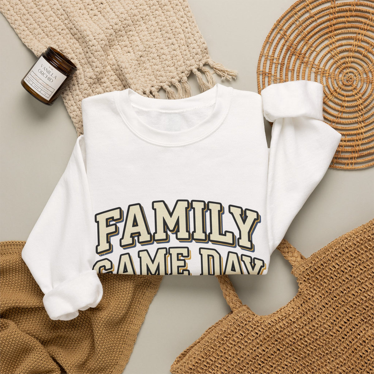 Family Game Day Sweatshirt — "Family Game Day Together We Cheer" Cozy Crewneck