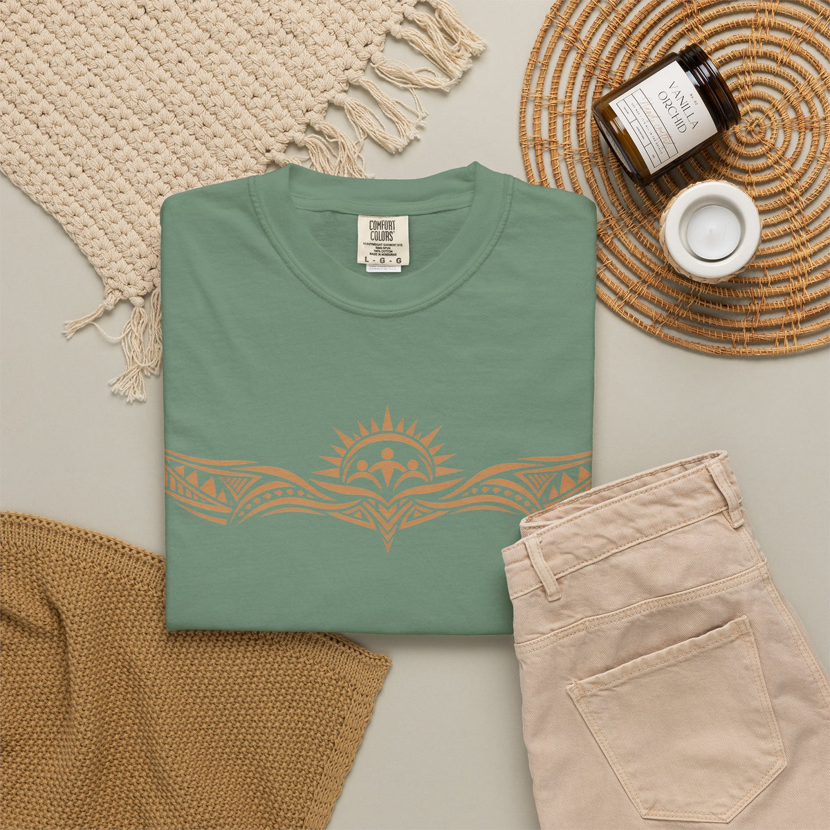 Tribal Sunset T‑Shirt — "Your Tribe" Inspirational Back Graphic