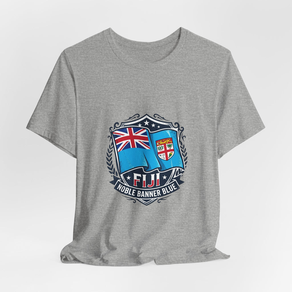 Fiji Noble Banner Blue T‑Shirt — Fiji Flag Crest Tee