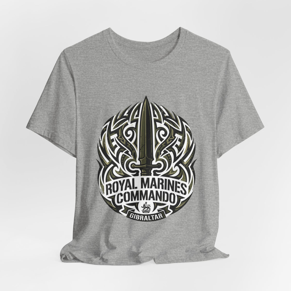 Royal Marines Commando T-Shirt — Gibraltar Tribal Dagger Design
