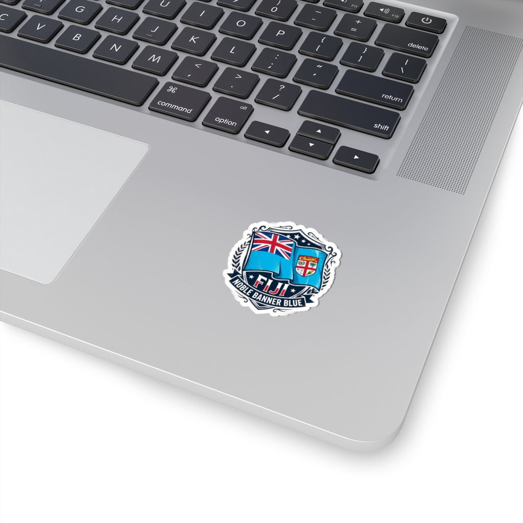 Fiji Flag Crest Sticker — "Noble Banner Blue" Kiss-Cut Vinyl