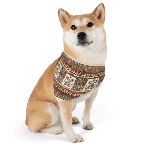 Boho Tribal Pet Bandana Collar — Rustic Aztec Print Dog & Cat Accessory