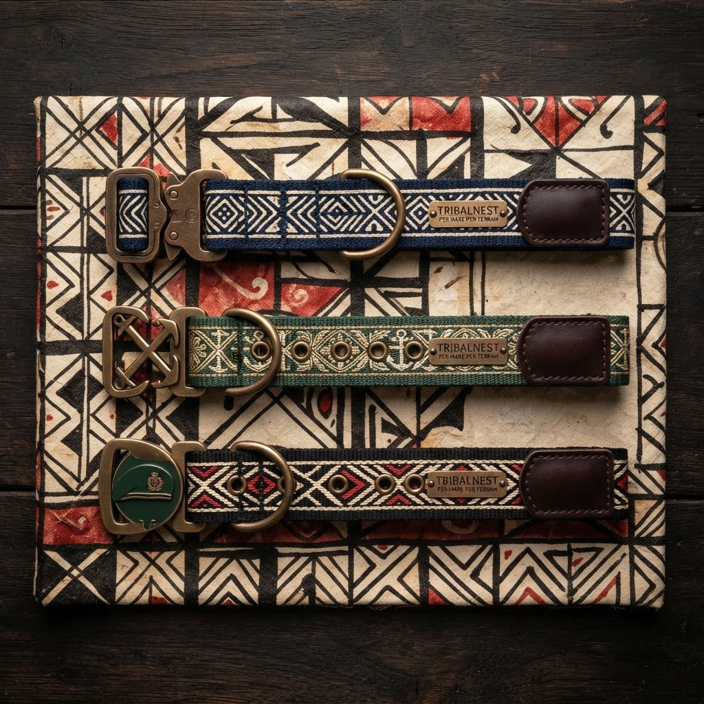 TribalNest Commando Masi Dog Collar - Fijian Heritage Style